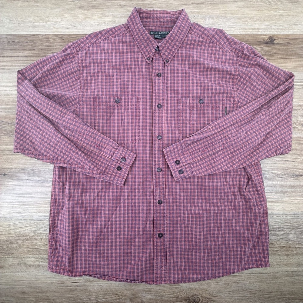 Royal Robbins Shirt Mens‎ Extra Large Red Plaid Relaxed Fit Outdoor